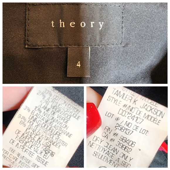 Theory wool-blend grey blazer Jacket. Size 4. Pockets. Open front - Picture 13 of 16
